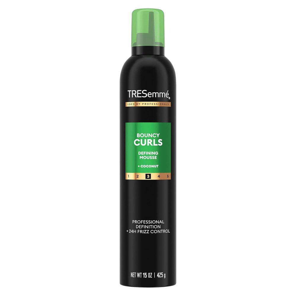 TRESemm Bouncy Curls Defining Mousse with Coconut & Avocado Oil, | Frizz Control, Professional Curl Definition & Soft Hold, 15 oz
