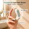 Portable 3-Layer Hair Shaver with Rotating Cover, Women Manual Razor with Hair Softening Mousse, Wet & Dry Travel Shaving Kit for Sensitive Skin, Legs, Underarms & Face view 2