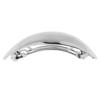 Deevoka French Hair Barrette Oval Metal Hair Clip Hairpin Hair Comb Refined Alloy Frame Strong French Clasp Smooth Design Suitable for Women Event, Silver