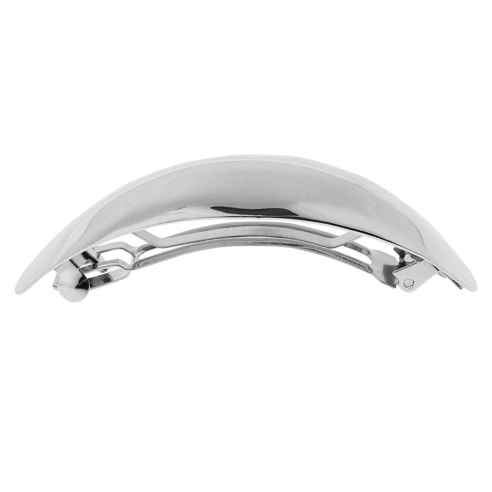 Deevoka French Hair Barrette Oval Metal Hair Clip Hairpin Hair Comb Refined Alloy Frame Strong French Clasp Smooth Design Suitable for Women Event, Silver