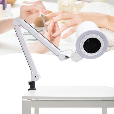 Vacuum Dust Collector for Nail Salon, Universal Table Mount, Dimmable LED Light, Multi-Stage Speed Control, Low Noise, Powerful Suction for Nail Dust Removal