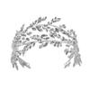 Double layer silver rhinestone hair accessories bridal tiara crown view 1