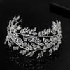 Double layer silver rhinestone hair accessories bridal tiara crown view 2