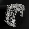 Double layer silver rhinestone hair accessories bridal tiara crown view 3