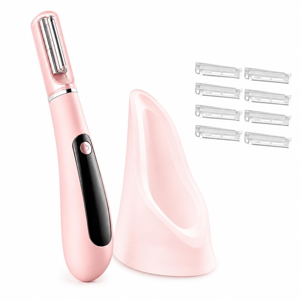 Electric Dermaplane Razor for Women Face, Sonic Dermaplaning Tool, Light Champagne