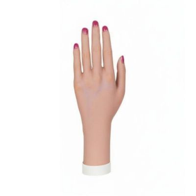 KQFCAZRE Bendable Hand Easy to Clean Articulated Female Practice Hand Assembled-in Bones Practice Tool for Beginners, Students, Photography Prop, Left Hand, Dark Skin Tone
