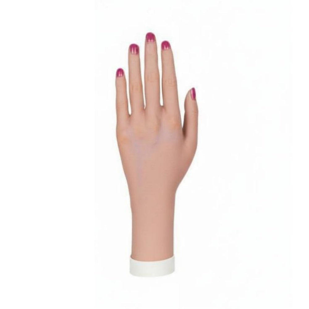 KQFCAZRE Bendable Hand Easy to Clean Articulated Female Practice Hand Assembled-in Bones Practice Tool for Beginners, Students, Photography Prop, Left Hand, Dark Skin Tone