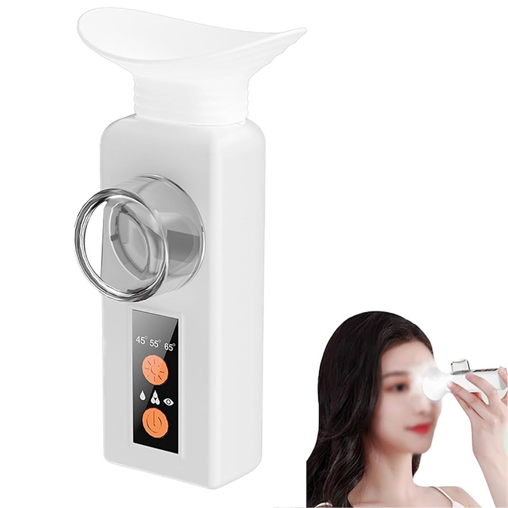 Adtzpc Electric Eye Steamer, Nano Eye Mist Sprayer, Warm Compress USB Rechargeable Eye Moisturizer and Soother, 2 Modes and 3 Gear Temp Adjustable, for Dry Eyes, Moisturizing, Hydration