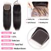Bundles with Closure Human Hair Straight Brazilian Virgin Straight Bundles Human Hair with Closure,22 24 26 +20 inch Soft and Glossy Quick Weave Hair Extensions Black view 3