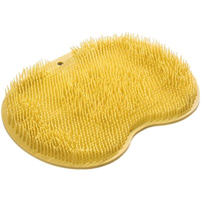 Silicone Shower Foot Scrubber Mat, 3D Exfoliating Foot Cleaner with Suction Cups, Non Slip Foot Massage Mat for Dead Skin Removal, Soft Toe Scrubber for Shower and Bathroom, Yellow