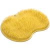 Silicone Shower Foot Scrubber Mat, 3D Exfoliating Foot Cleaner with Suction Cups, Non Slip Foot Massage Mat for Dead Skin Removal, Soft Toe Scrubber for Shower and Bathroom, Yellow view 1