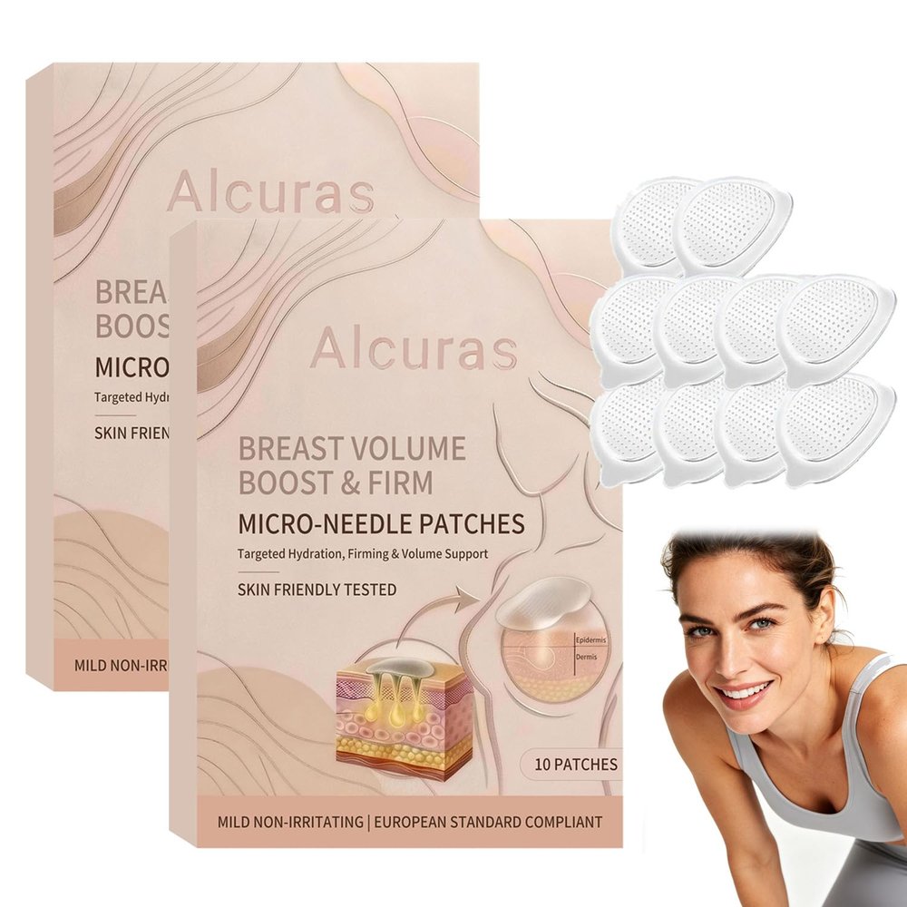 Alcuras Breast Boost, Alcuras Targeted Breast Enhancement Advanced Nano Microneedle Patch, Natural Enhancement & Lifting Stickers, Firmer Breasts, Fuller Appearance, Adhesive Stickers (2Boxs/20pcs)