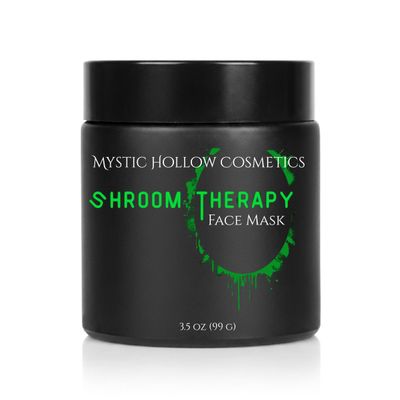 Mystic Hollow Cosmetics Shroom Therapy Detox Face Mask 25Mushroom Complex + Purifying Clays for Deep Pore Detox, Calming, Brightening, Weekly Skin Reset Dry Organic Mask