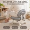 Rolling Low Stool with Backrest, Rolling Backrest Chair for Cleaning Yellow view 3