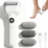 Rechargeable Electric Pedicure Tool with Smart Pressure Sensor, Professional Feet Callus Remover with 3 Rollers & 2 Speeds, Waterproof Foot File Pedicure Tool for Dead Skin & Cracked Heels, White view 1