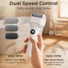 Rechargeable Electric Pedicure Tool with Smart Pressure Sensor, Professional Feet Callus Remover with 3 Rollers & 2 Speeds, Waterproof Foot File Pedicure Tool for Dead Skin & Cracked Heels, White view 3