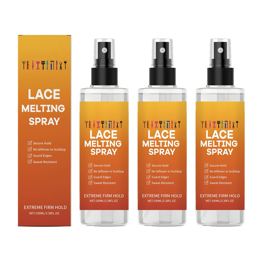 Podanri Extreme Hold Lace Melting Spray for Wigs, Melting Spray for Lace Wigs, Invisible Matte Finish Hold, Gentle on Skin & Lace, Lasting Quality (3pcs)