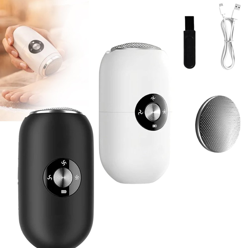 Compact Automatic Foot Pedicure Grinder, Electric Foot Callus Remover, Rechargeable Cordless Foot Grinder with Grinding Heads (2PCS)