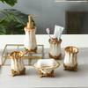 QERTYHJK Ceramics Five Piece Set Washing Tools Home Soap Dispenser Toothbrush Holder Bathroom Toiletry view 1