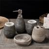 QERTYHJK Hand-Drawing European Ceramic Bathroom Five-piece Supplies Suite Wash Cup Suit view 1