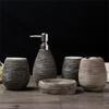 QERTYHJK Hand-Drawing European Ceramic Bathroom Five-piece Supplies Suite Wash Cup Suit view 2