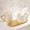 QERTYHJK Washing Cup Ceramic Mouth Set Couple Toothbrush Rack Household Brushing Teeth view 2