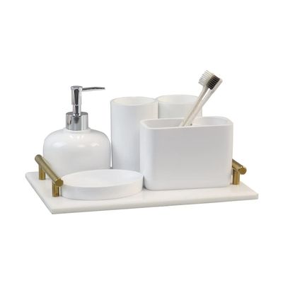 QERTYHJK Toilet Supplies Kit Wash Set Bathroom Electric Toothbrush Holder Mouthwash Cup
