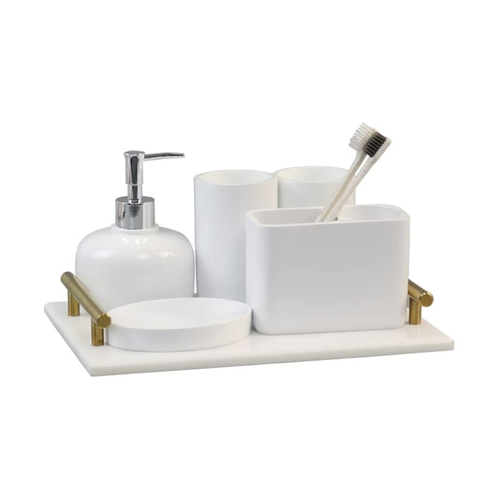 QERTYHJK Toilet Supplies Kit Wash Set Bathroom Electric Toothbrush Holder Mouthwash Cup