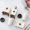 QERTYHJK Ceramic Retro Household Toothbrush Mouthwash Cup Wash Bathroom Accessories Five Piece Set Decor view 2