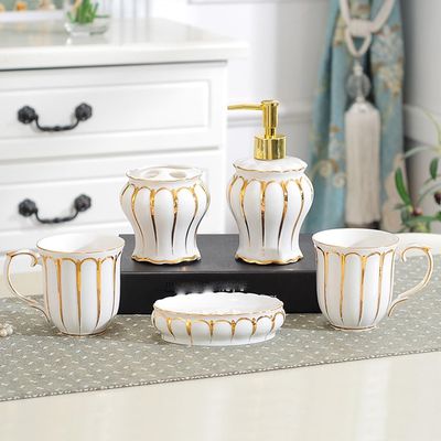 QERTYHJK Bathroom Supplies Ceramic Toothbrush Holder/mouthwash Cup/Lotion Bottle/Bathroom Decoration