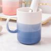 QERTYHJK Gradient Color Ceramic Mouthwash Cup Set Household Rack Couple Pair North Washing Toothbrush view 3
