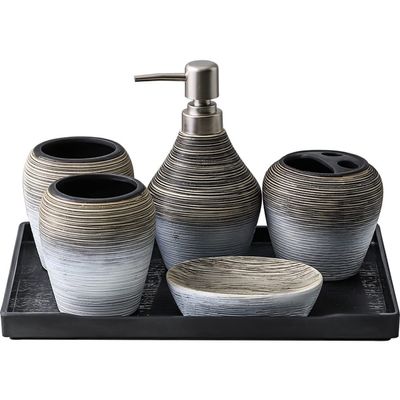 QERTYHJK Toothbrush Dispenser Mouthwash Cup Retro Handmade Ceramic Bathroom Toilets Accessories Storage Sets Decoration