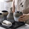 QERTYHJK Toothbrush Dispenser Mouthwash Cup Retro Handmade Ceramic Bathroom Toilets Accessories Storage Sets Decoration view 2