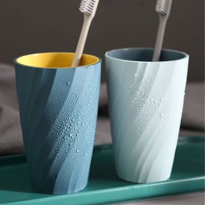 QERTYHJK Cute Tooth Cylinder Cup Set A Couple Toothbrush Washing Household Brushing