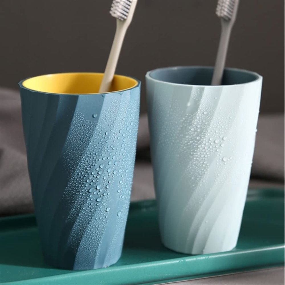 QERTYHJK Cute Tooth Cylinder Cup Set A Couple Toothbrush Washing Household Brushing