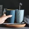 QERTYHJK Cute Tooth Cylinder Cup Set A Couple Toothbrush Washing Household Brushing view 3