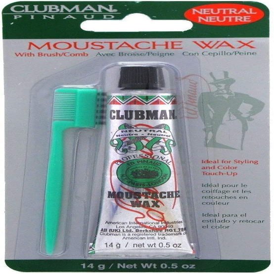 Clubman Moustache Wax Neutral 0.50 Oz (Pack of 10)