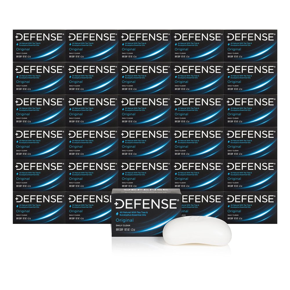 Defense Soap 30pk All Natural Tea Tree Bar Soap for Men | Made by Wrestlers with Tea Tree Oil & Eucalyptus Oil to Promote Healthy Skin