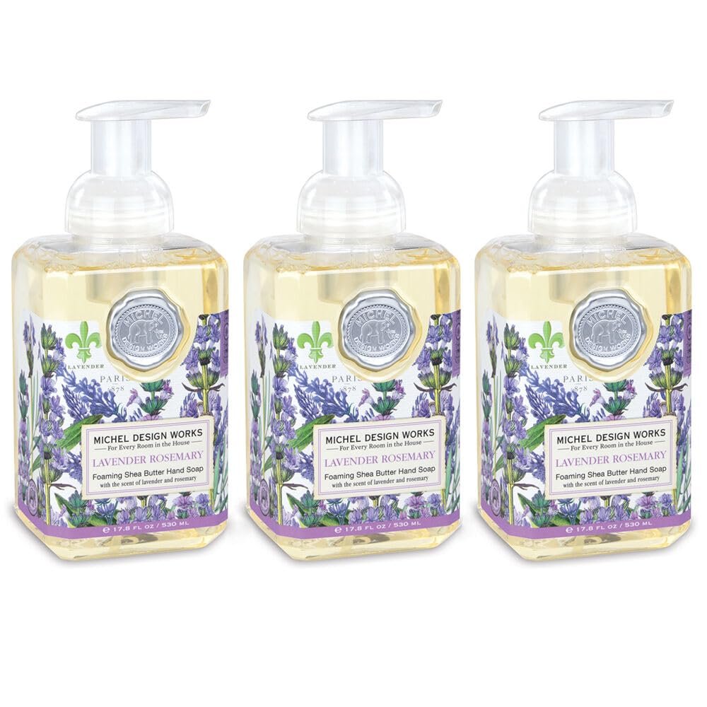 Michel Design Works Foaming Hand Soap, 17.8-Fluid Ounce, Lavender Rosemary - 3-PACK