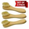 AnHua 3PCS Wooden Face Cleaning Wash and Clean Brush Exfoliate Exfoliating Facial Skin Care Scrub Tool with High Grade Wood Holder and Natural Soft Bristles view 2