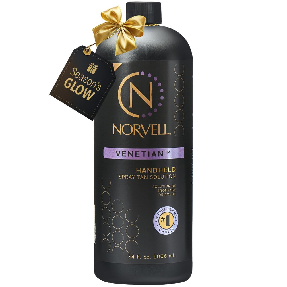 Norvell Premium Spray Tan Solution Venetian 1 Liter Professional Sunless Tanning Formula for Natural Bronze Glow, Streak-Free, Fast-Drying, Long-Lasting Color