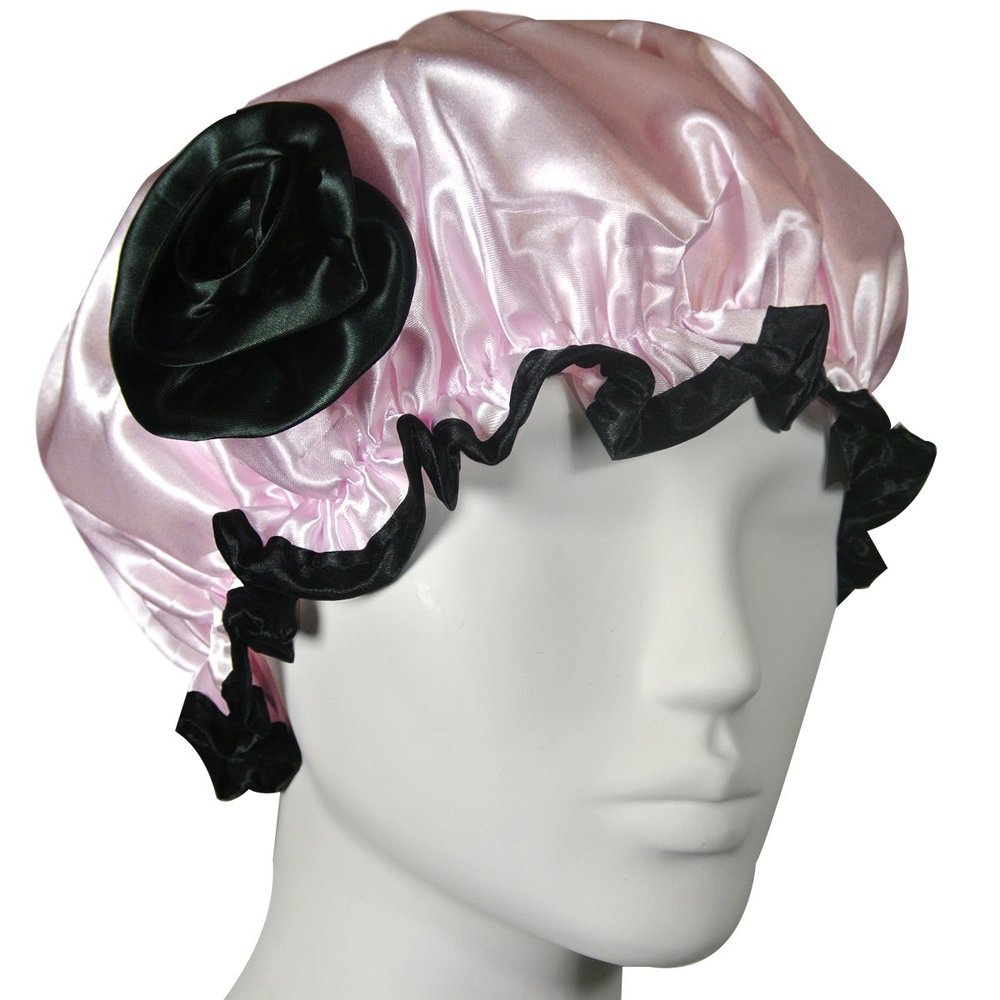 Kella Milla Stylish Satin Shower Cap - Pink & Rose