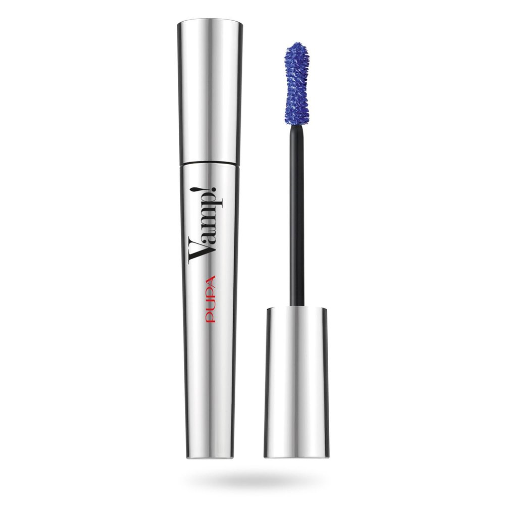 Pupa Milano Vamp! Mascara - Volume Building Revolutionary Performance and Formula - For Thick, Full, Super Dense Lashes with the Dramatic Look of False Lashes - 301 Electric Blue - 0.32 Oz