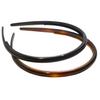Parcelona French Thin Set of 2 Tortoise Shell Brown and Black Hair Headbands with Inner Teeth Nibs view 1
