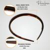 Parcelona French Thin Set of 2 Tortoise Shell Brown and Black Hair Headbands with Inner Teeth Nibs view 3