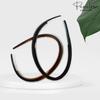 Parcelona French Thin Set of 2 Tortoise Shell Brown and Black Hair Headbands with Inner Teeth Nibs view 4