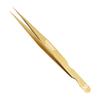 12CM Golden Tweezers for Eyelash Extension Hand Crafted Japanese Stainless Steel Precision Tweezers (Supper Straight Tip.) view 1