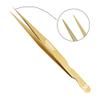 12CM Golden Tweezers for Eyelash Extension Hand Crafted Japanese Stainless Steel Precision Tweezers (Supper Straight Tip.) view 2