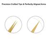 12CM Golden Tweezers for Eyelash Extension Hand Crafted Japanese Stainless Steel Precision Tweezers (Supper Straight Tip.) view 4