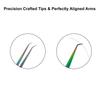 14cm Metaleks Eyelash Extension Tweezers Japanese Stainless Steel In Multi Titanium Coating 45 Angular Tip view 4